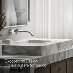 Wall-mount bathroom sink faucet Oyl handle trim^Kohler New