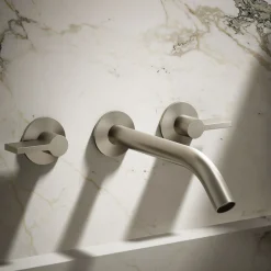 Wall-mount bathroom sink faucet Lever handle trim^Kohler Hot