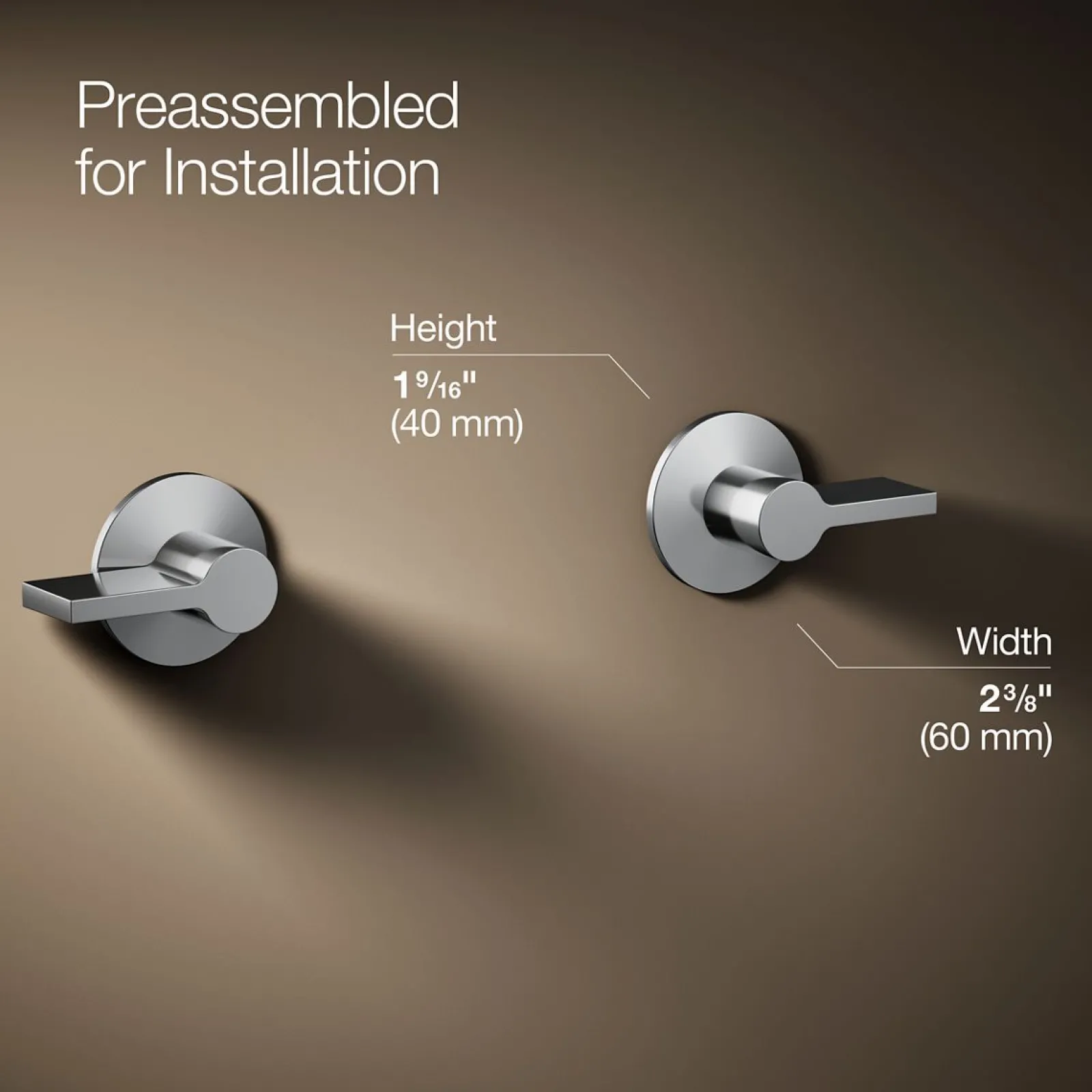 Wall-mount bathroom sink faucet Lever handle trim^Kohler Hot