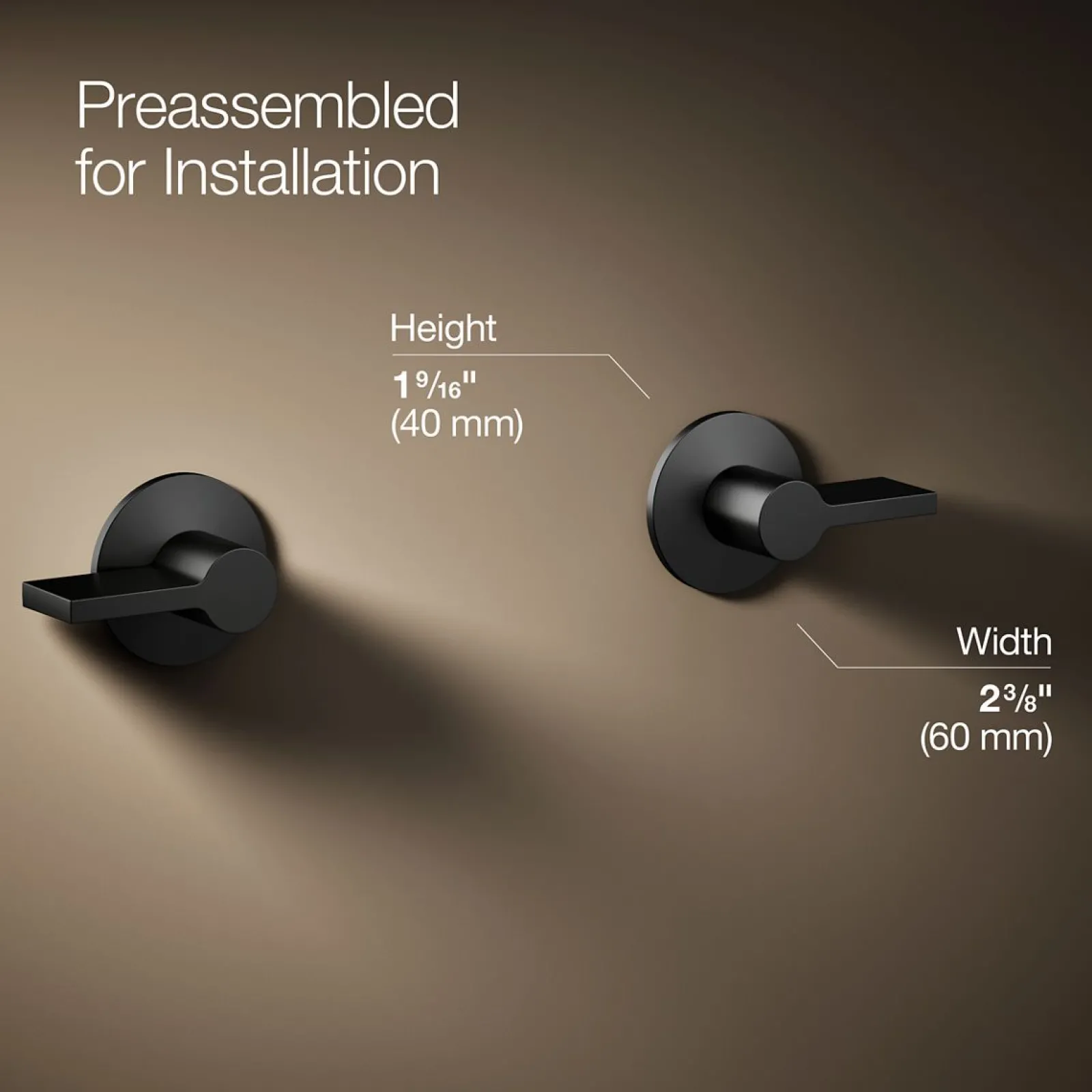 Wall-mount bathroom sink faucet Lever handle trim^Kohler Hot