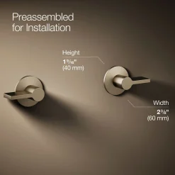 Wall-mount bathroom sink faucet Lever handle trim^Kohler Hot