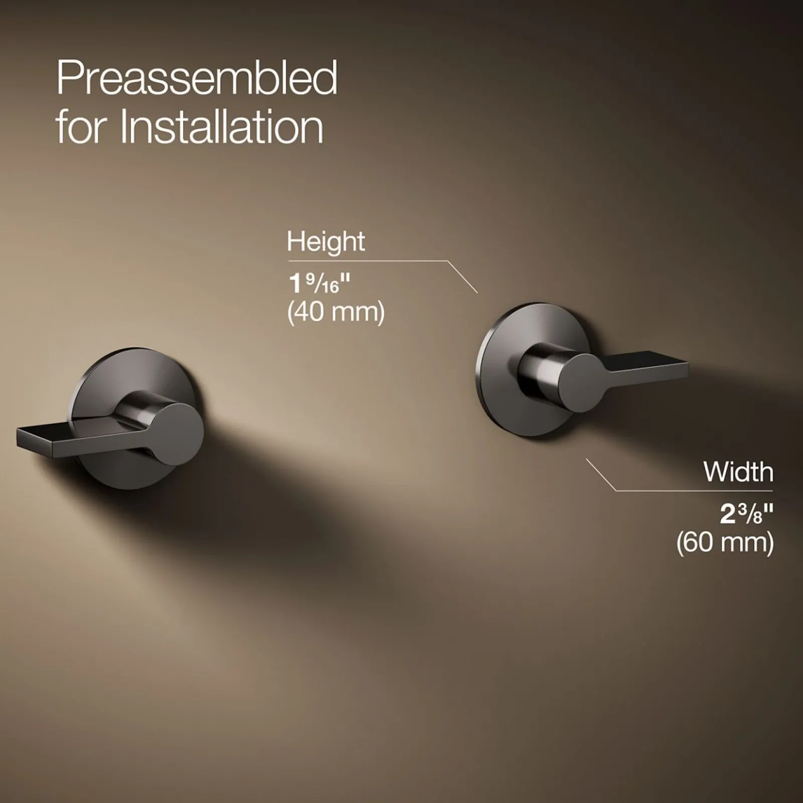 Wall-mount bathroom sink faucet Lever handle trim^Kohler Hot