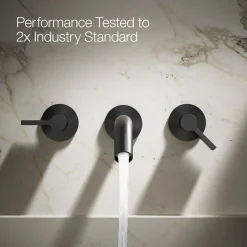 Wall-mount bathroom sink faucet Lever handle trim^Kohler Hot