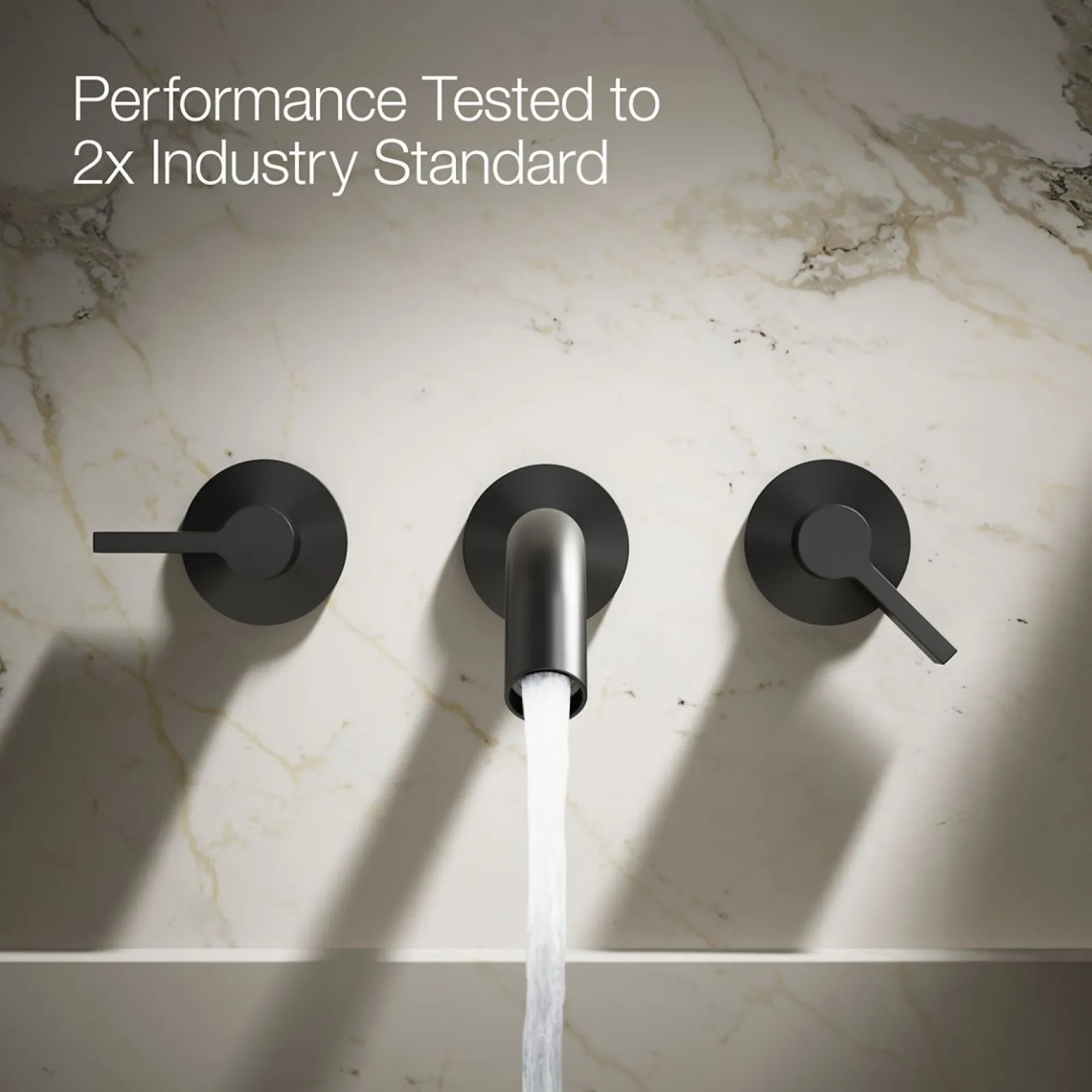 Wall-mount bathroom sink faucet Lever handle trim^Kohler Hot