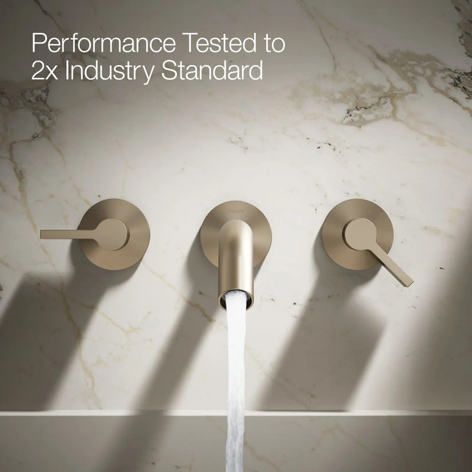 Wall-mount bathroom sink faucet Lever handle trim^Kohler Hot