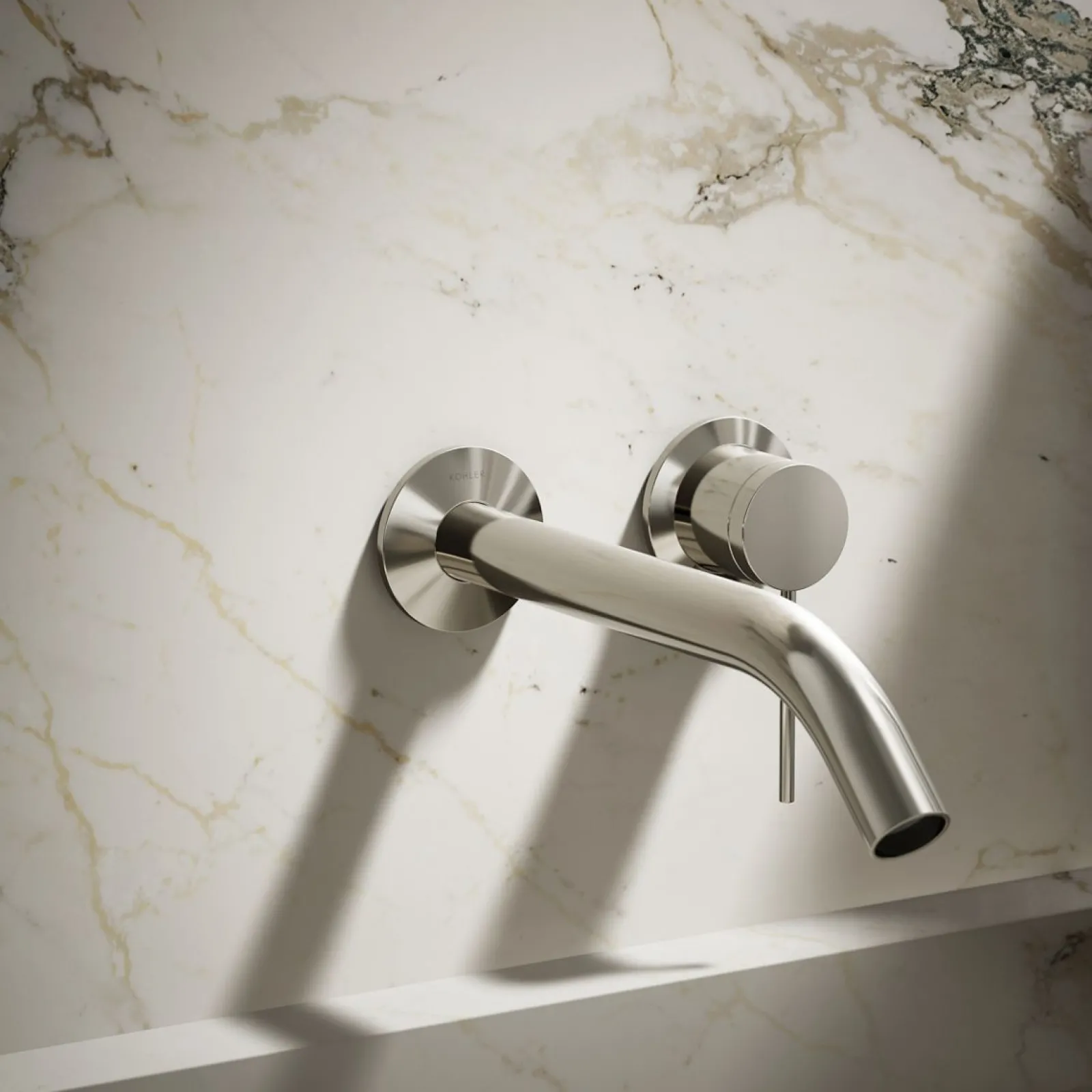 Wall-mount bathroom sink faucet handle^Kohler Hot