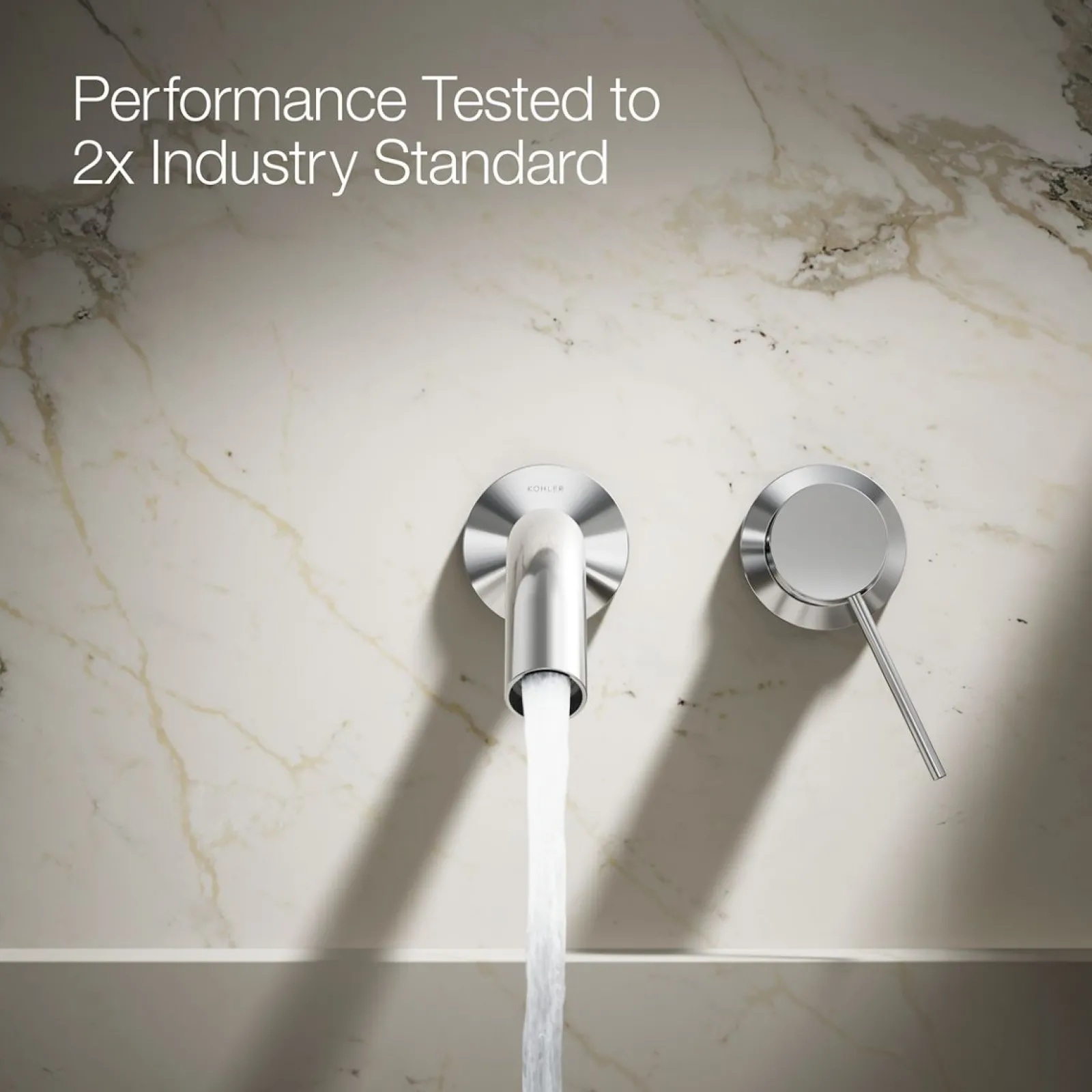 Wall-mount bathroom sink faucet handle^Kohler Hot