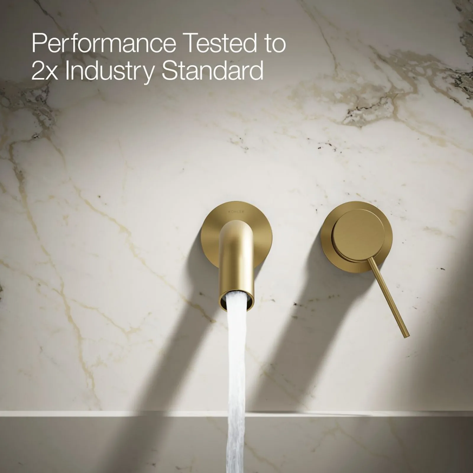 Wall-mount bathroom sink faucet handle^Kohler Hot