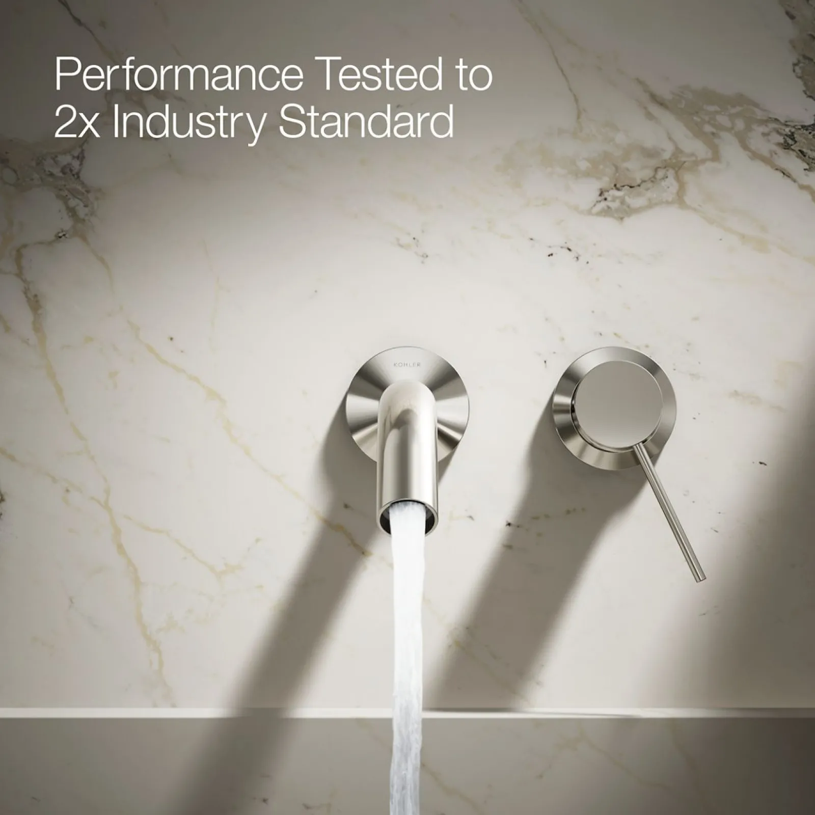 Wall-mount bathroom sink faucet handle^Kohler Hot
