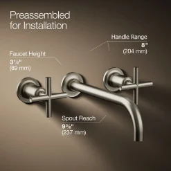 Wall-mount bathroom sink faucet trim with Cross handles, 1.2 gpm^Kohler Discount
