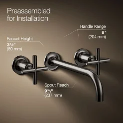 Wall-mount bathroom sink faucet trim with Cross handles, 1.2 gpm^Kohler Discount