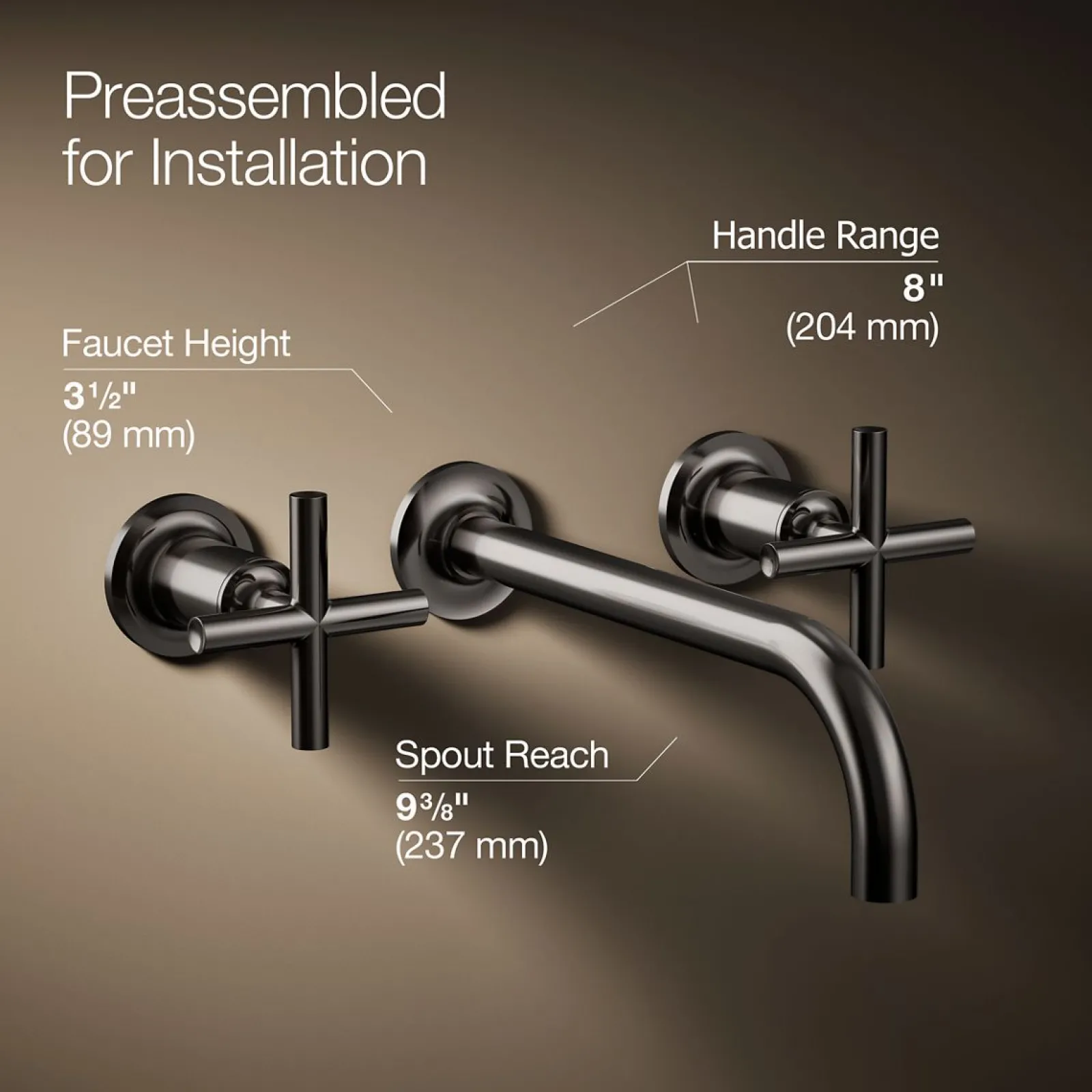Wall-mount bathroom sink faucet trim with Cross handles, 1.2 gpm^Kohler Discount