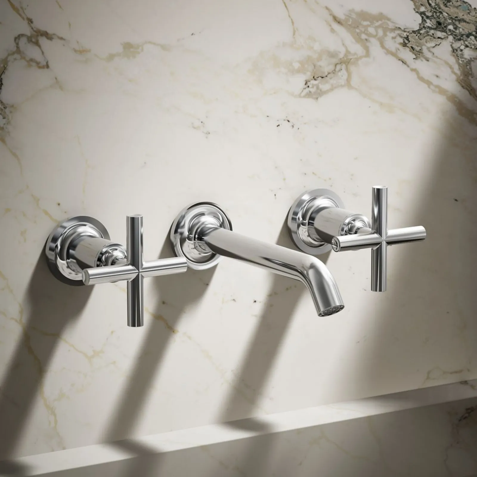 Wall-mount bathroom sink faucet trim with Cross handles, 1.2 gpm^Kohler Online