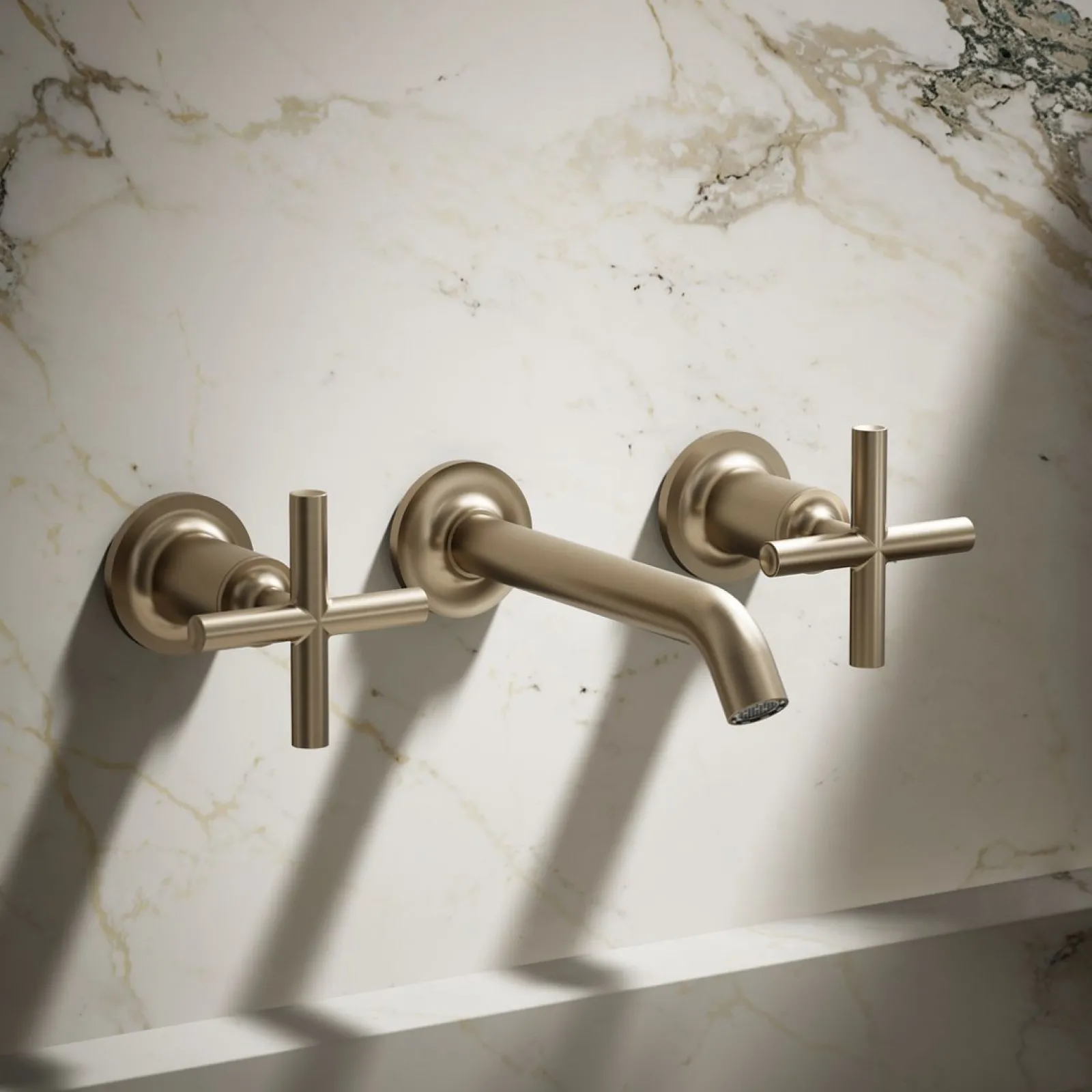 Wall-mount bathroom sink faucet trim with Cross handles, 1.2 gpm^Kohler Online
