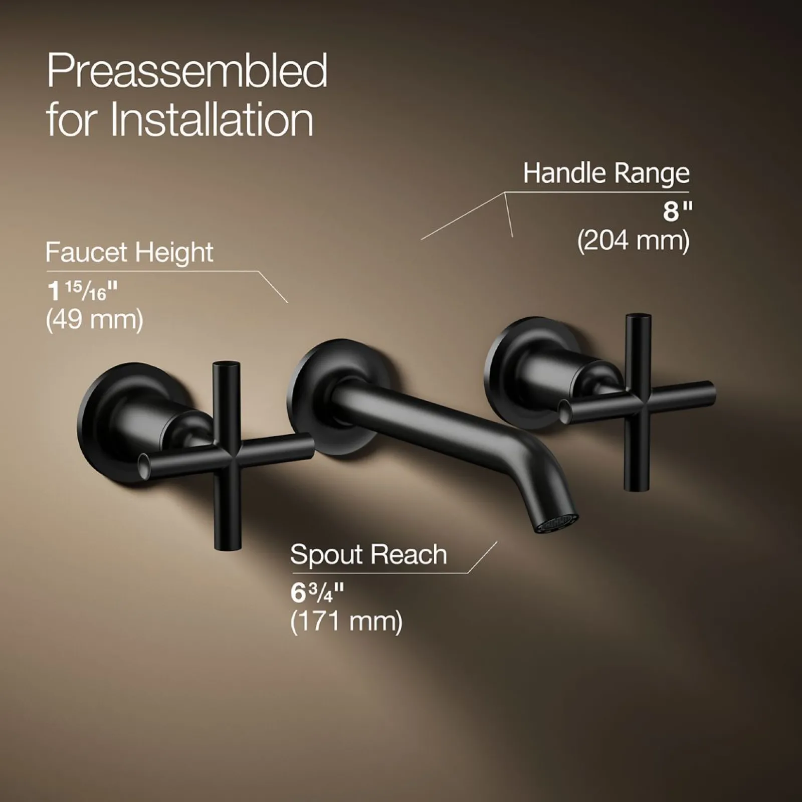 Wall-mount bathroom sink faucet trim with Cross handles, 1.2 gpm^Kohler Online