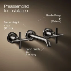 Wall-mount bathroom sink faucet trim with Cross handles, 1.2 gpm^Kohler Online