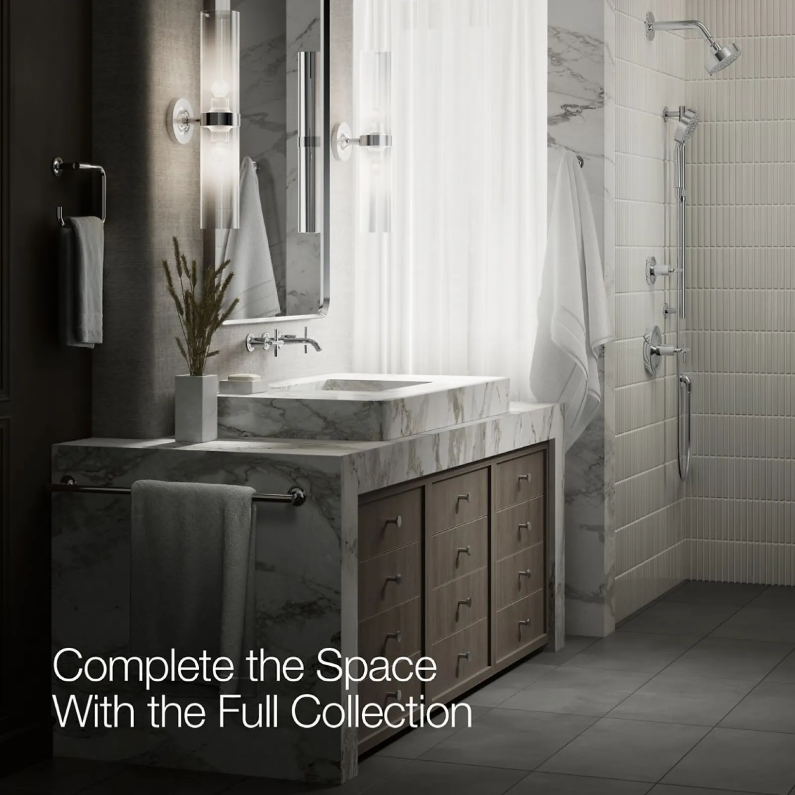 Wall-mount bathroom sink faucet trim with Cross handles, 1.2 gpm^Kohler Online