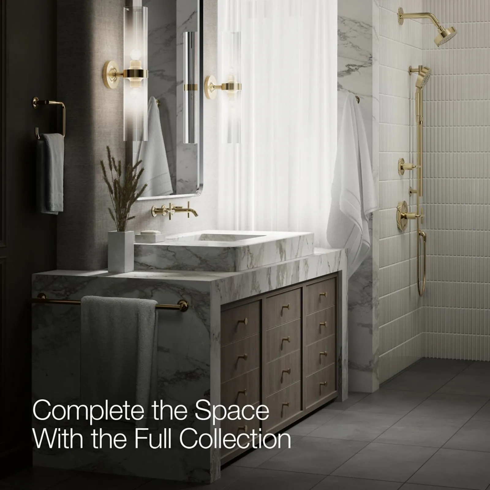 Wall-mount bathroom sink faucet trim with Cross handles, 1.2 gpm^Kohler Online
