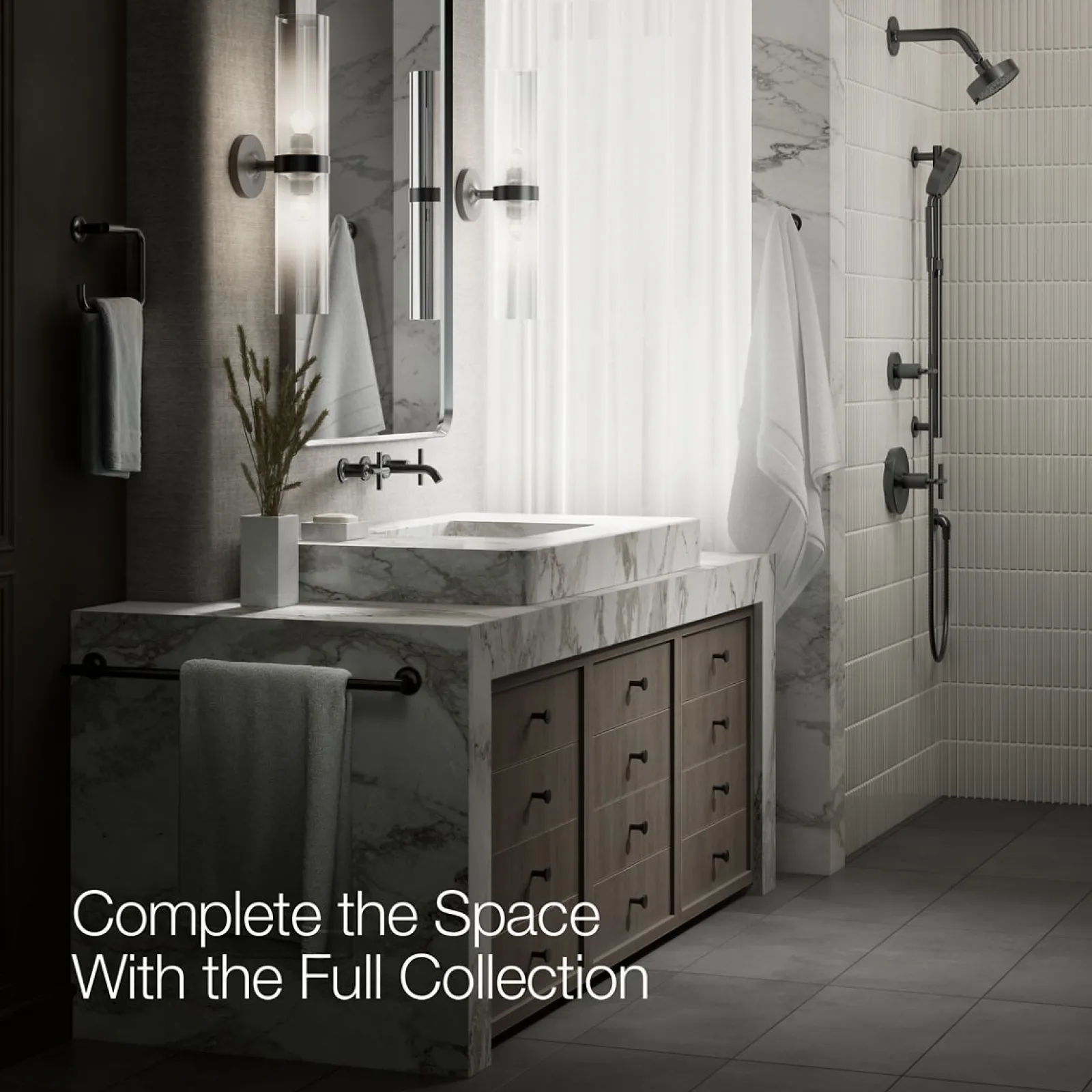 Wall-mount bathroom sink faucet trim with Cross handles, 1.2 gpm^Kohler Online