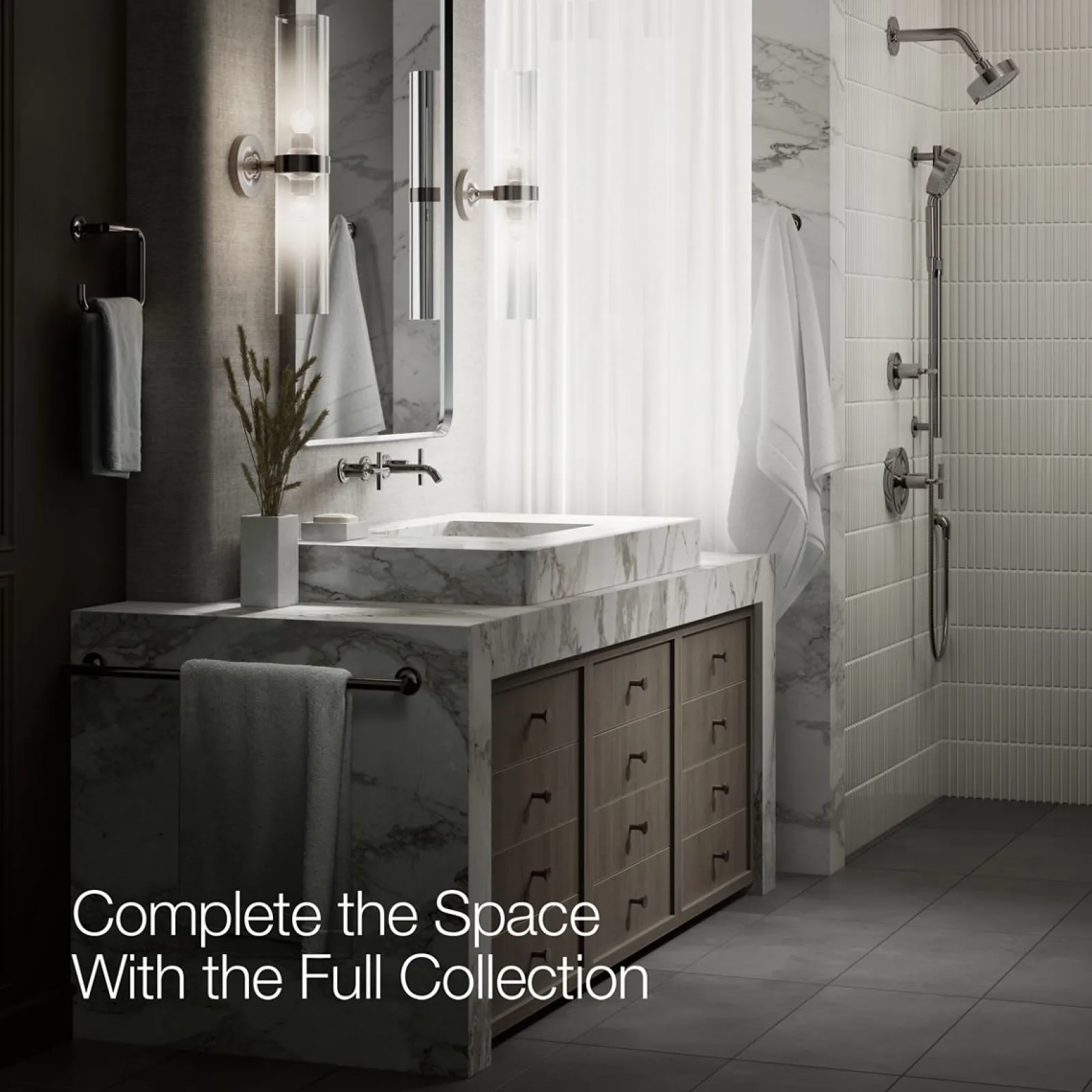 Wall-mount bathroom sink faucet trim with Cross handles, 1.2 gpm^Kohler Online