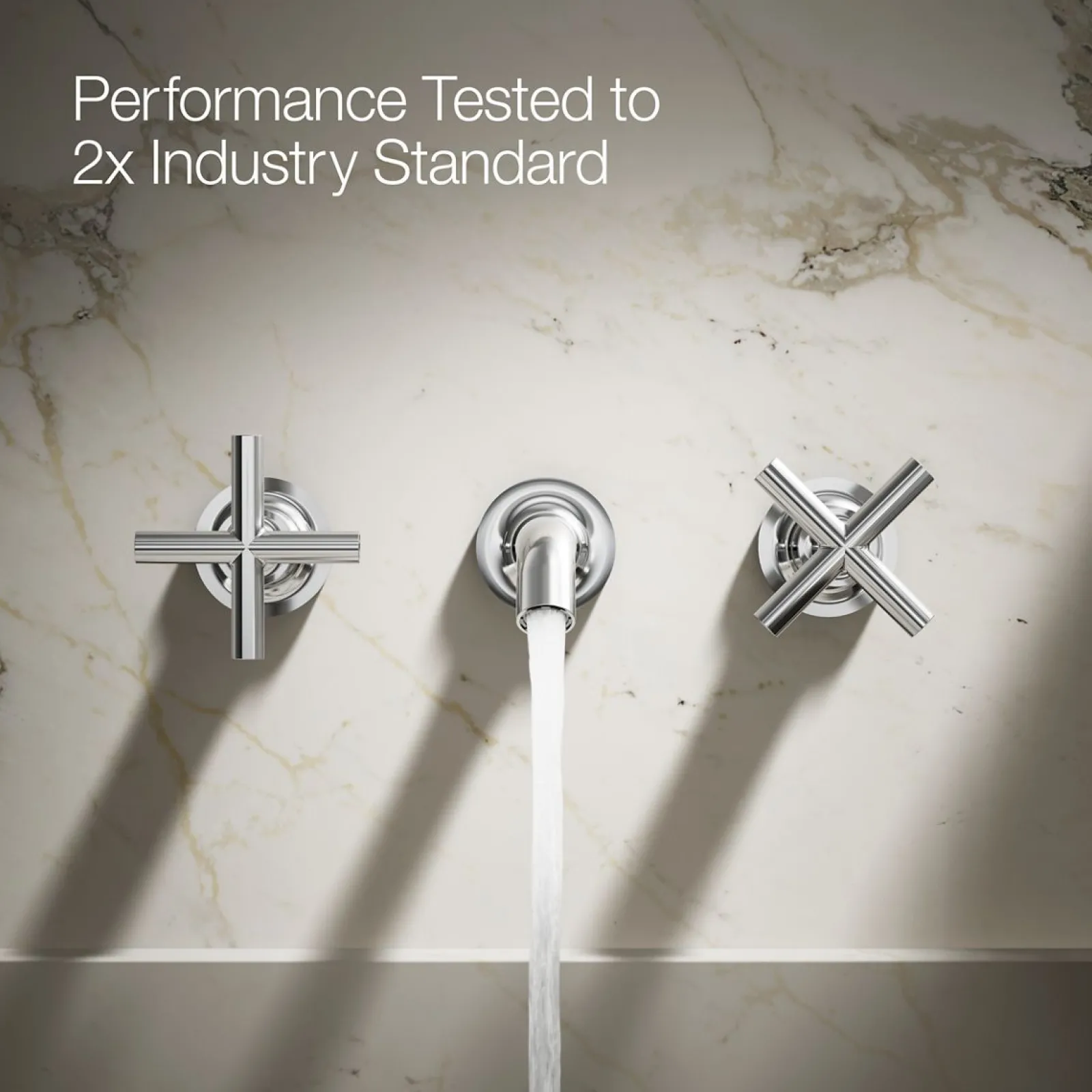 Wall-mount bathroom sink faucet trim with Cross handles, 1.2 gpm^Kohler Online