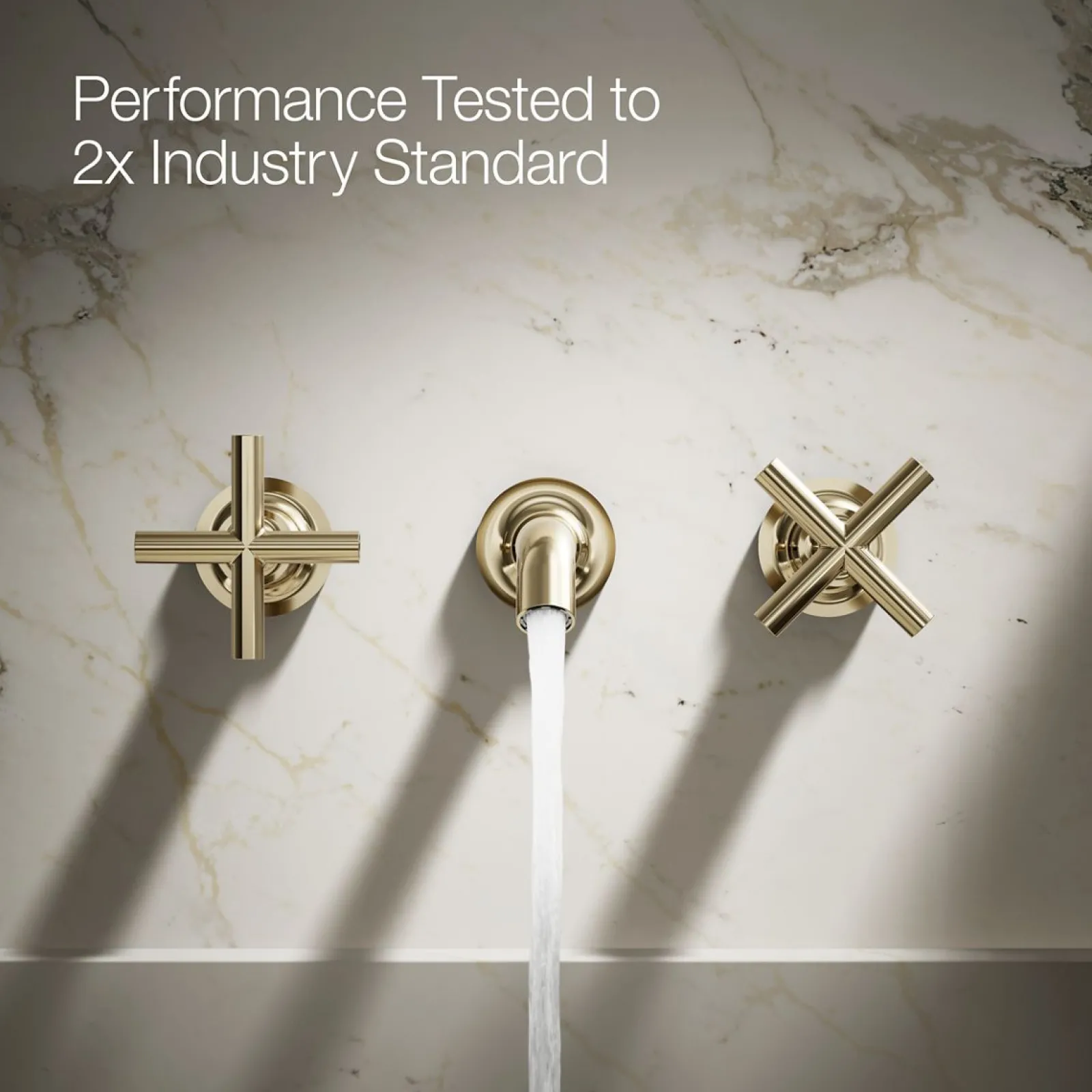 Wall-mount bathroom sink faucet trim with Cross handles, 1.2 gpm^Kohler Online