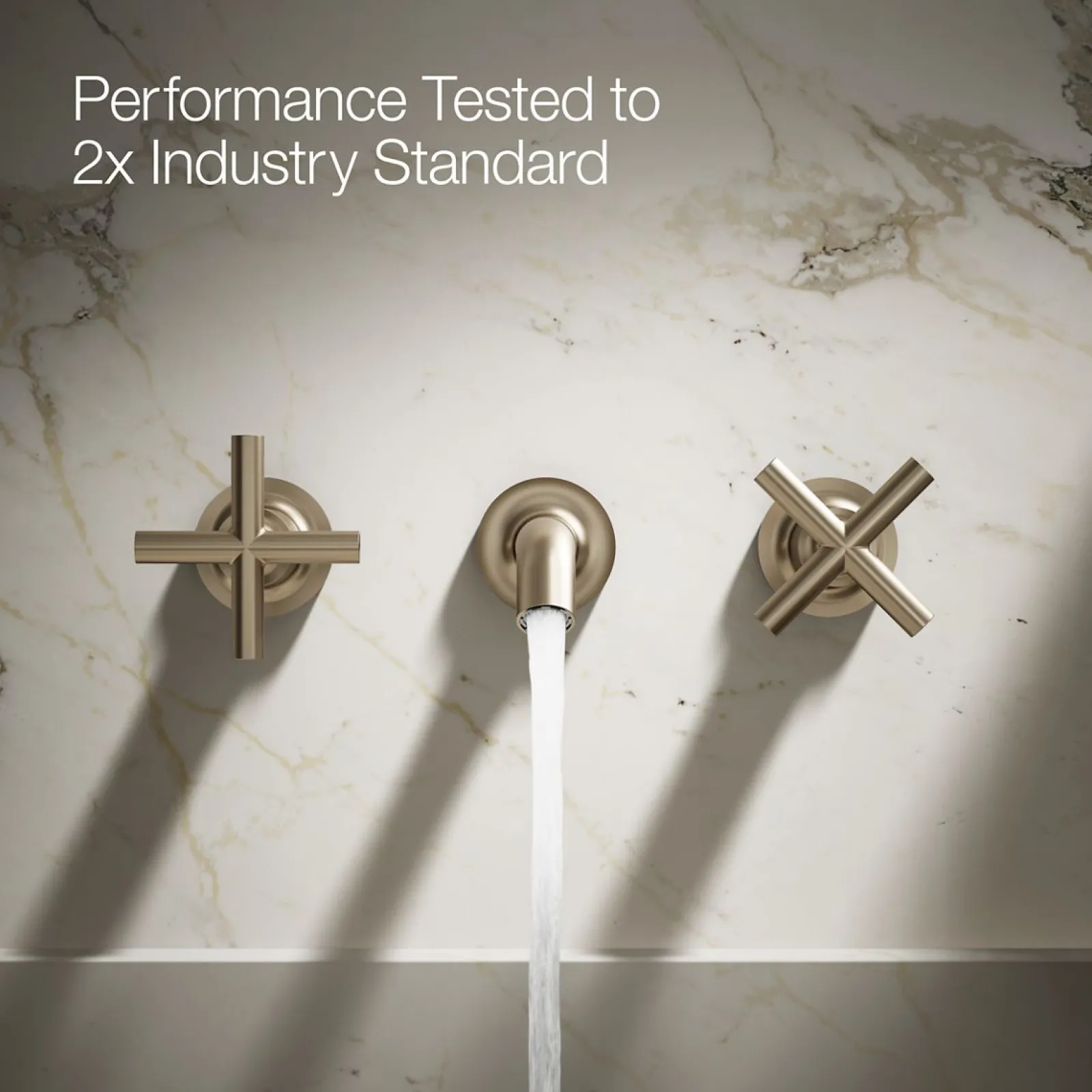 Wall-mount bathroom sink faucet trim with Cross handles, 1.2 gpm^Kohler Online