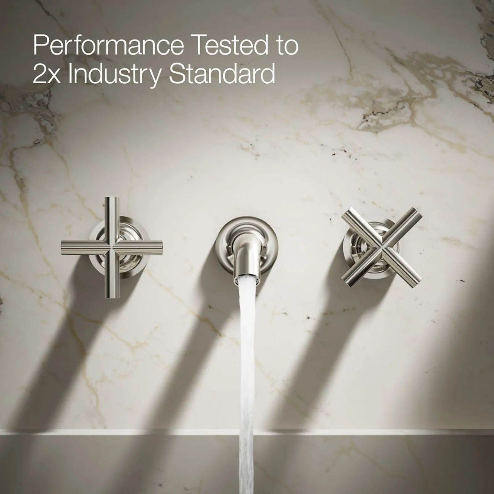 Wall-mount bathroom sink faucet trim with Cross handles, 1.2 gpm^Kohler Online