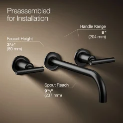 Wall-mount bathroom sink faucet trim with Lever handles, 1.2 gpm^Kohler Clearance