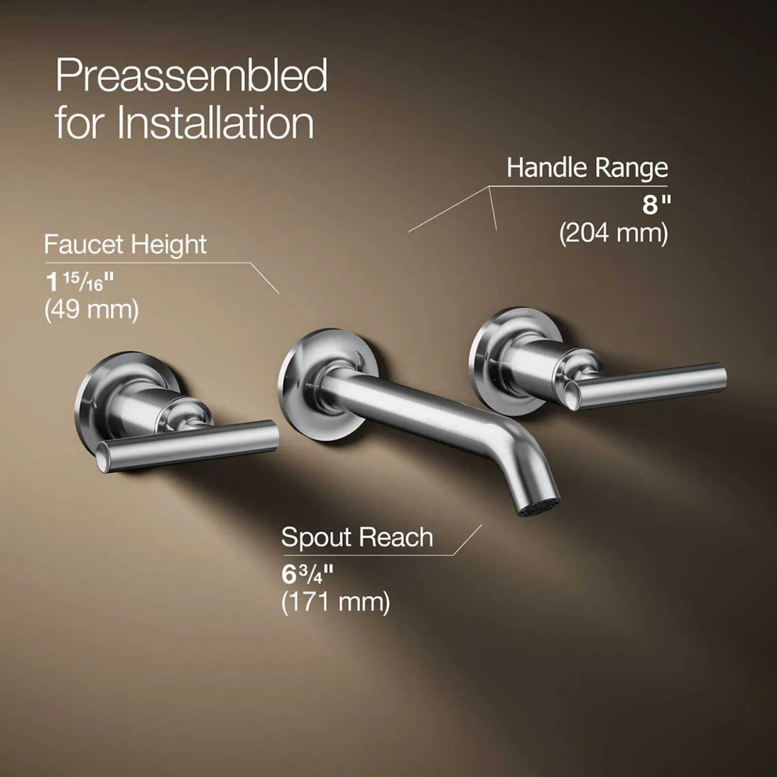 Wall-mount bathroom sink faucet trim with Lever handles, 1.2 gpm^Kohler Outlet