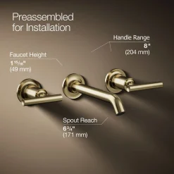 Wall-mount bathroom sink faucet trim with Lever handles, 1.2 gpm^Kohler Outlet
