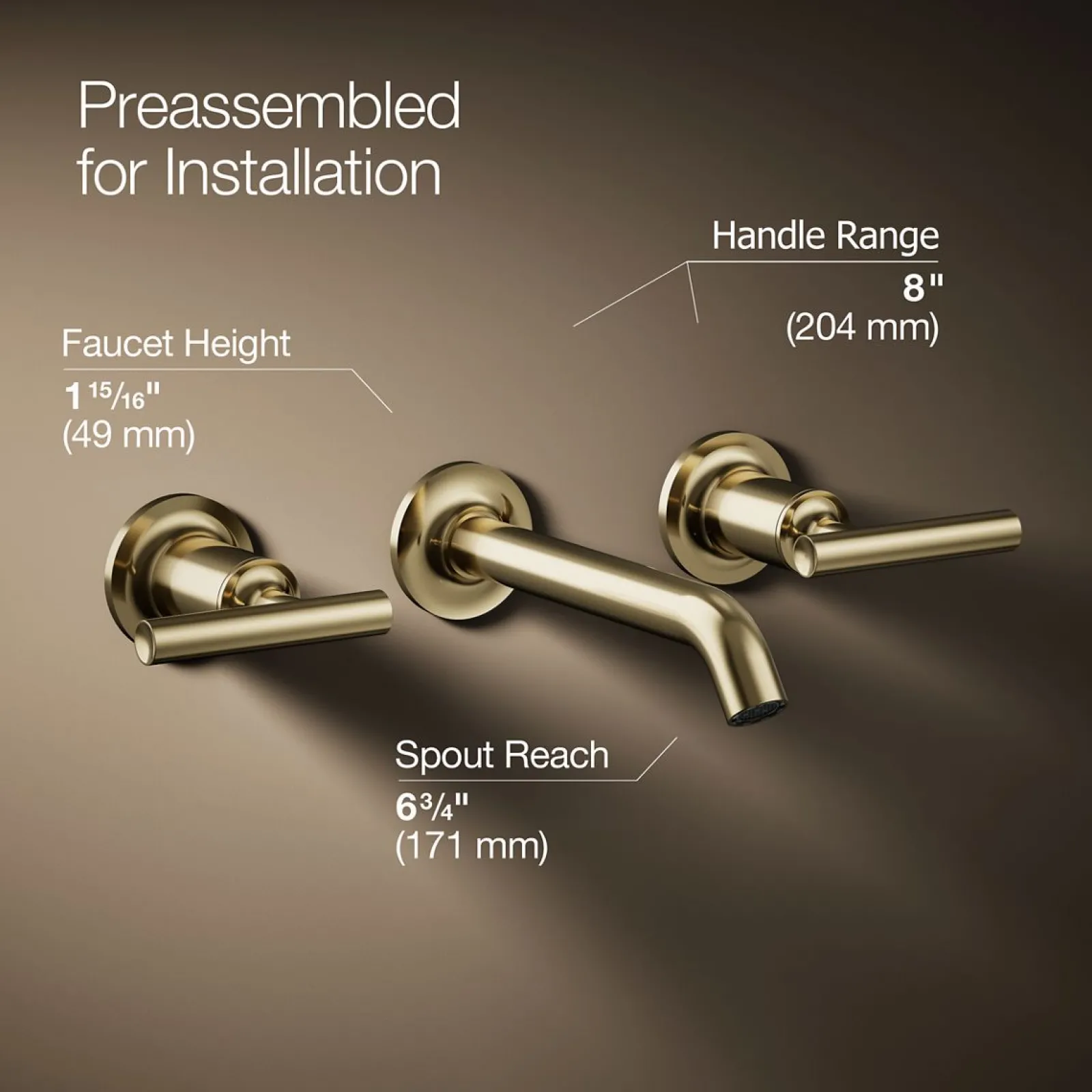 Wall-mount bathroom sink faucet trim with Lever handles, 1.2 gpm^Kohler Outlet