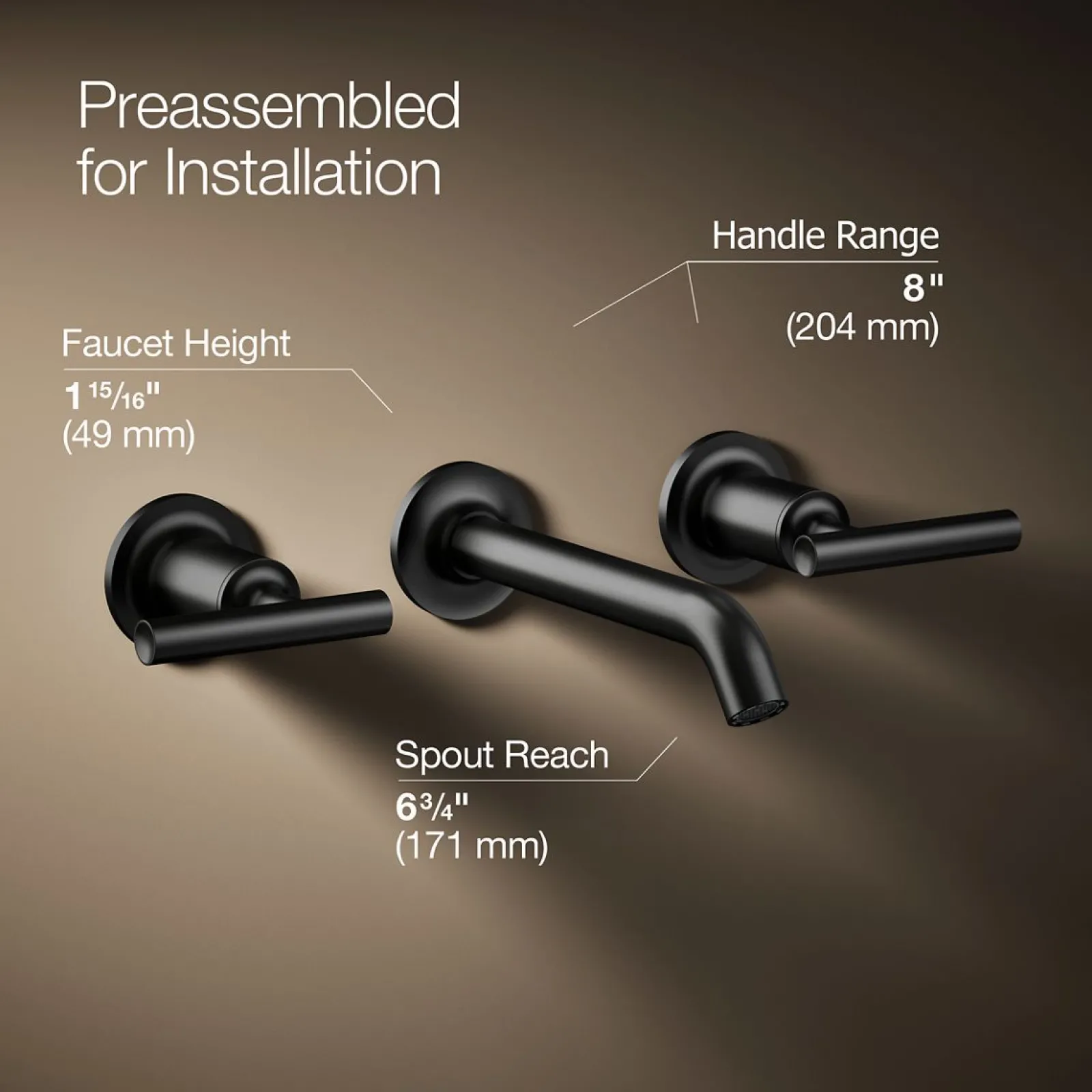 Wall-mount bathroom sink faucet trim with Lever handles, 1.2 gpm^Kohler Outlet