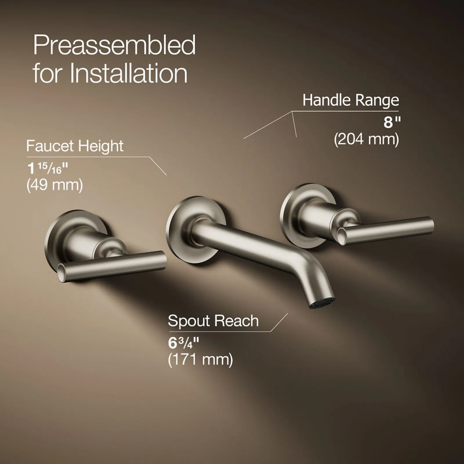 Wall-mount bathroom sink faucet trim with Lever handles, 1.2 gpm^Kohler Outlet