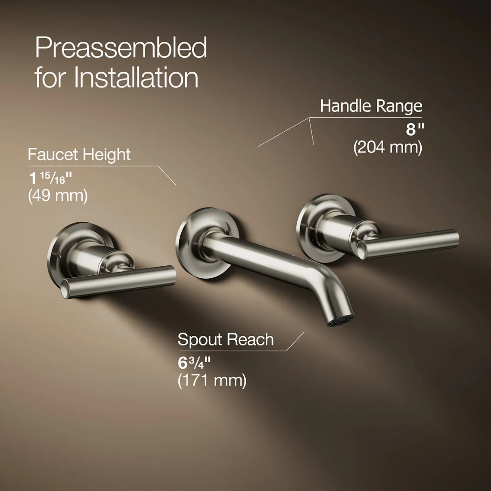 Wall-mount bathroom sink faucet trim with Lever handles, 1.2 gpm^Kohler Outlet