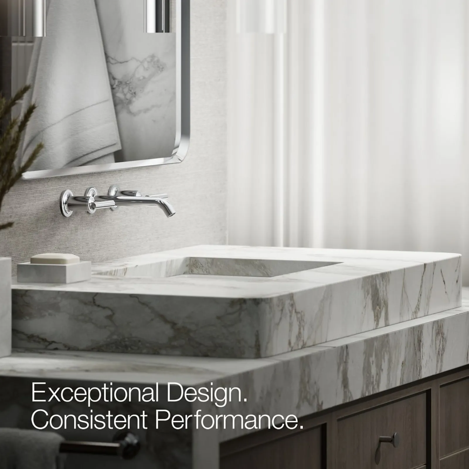 Wall-mount bathroom sink faucet trim with Lever handles, 1.2 gpm^Kohler Outlet