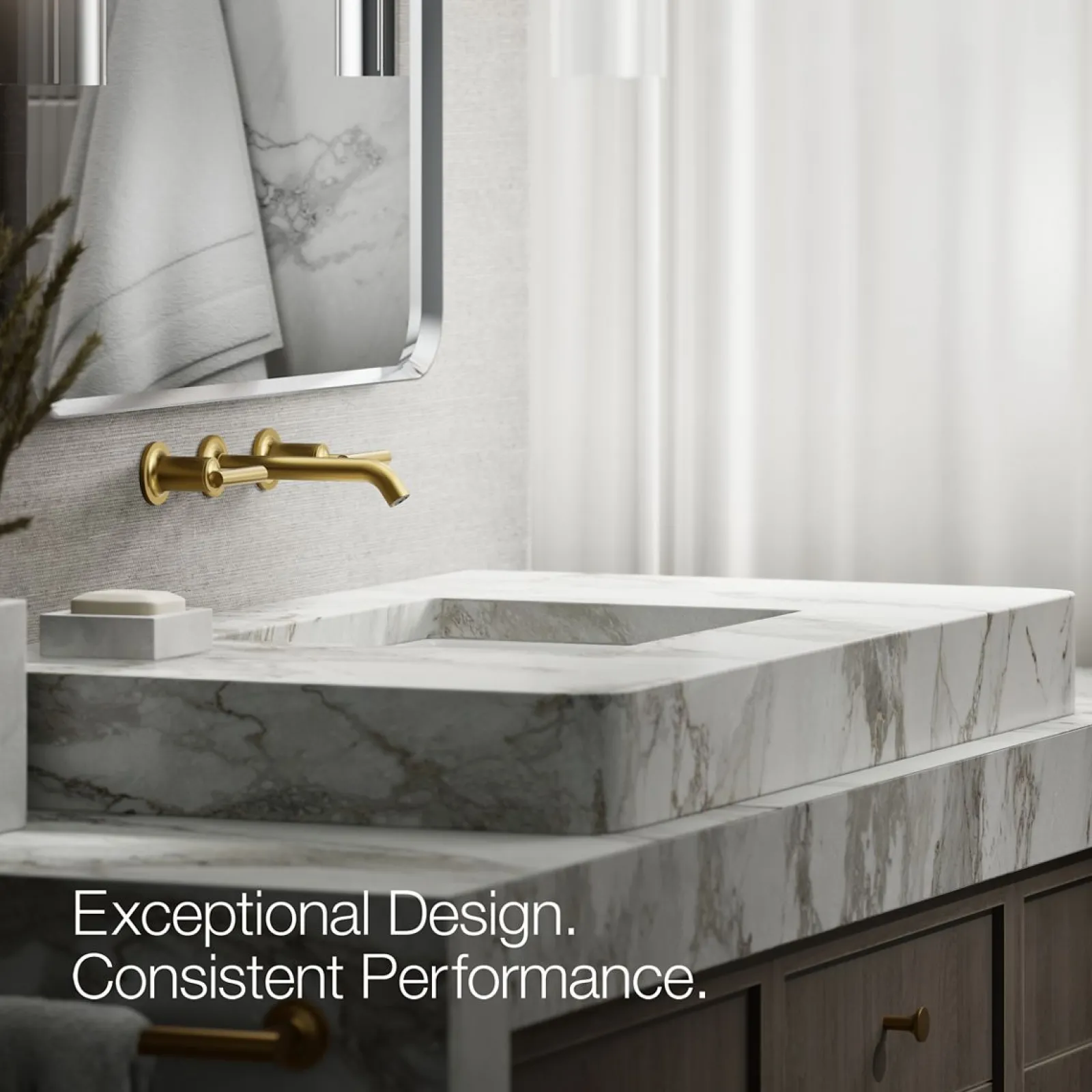 Wall-mount bathroom sink faucet trim with Lever handles, 1.2 gpm^Kohler Outlet