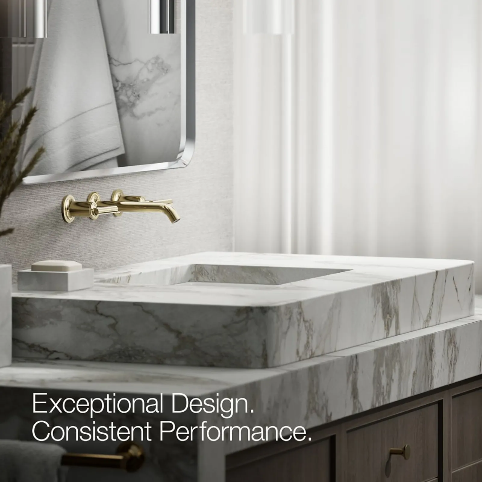 Wall-mount bathroom sink faucet trim with Lever handles, 1.2 gpm^Kohler Outlet