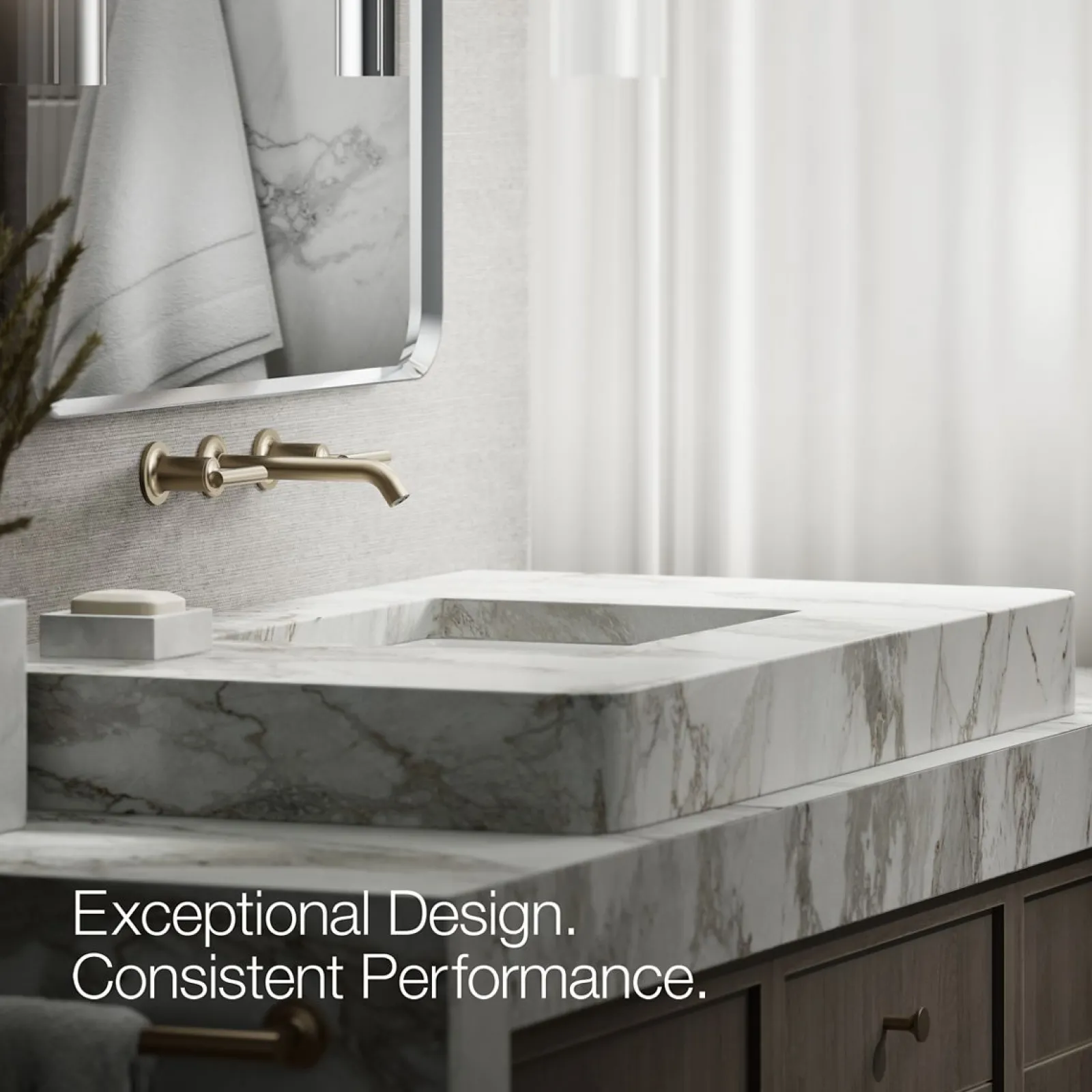 Wall-mount bathroom sink faucet trim with Lever handles, 1.2 gpm^Kohler Outlet