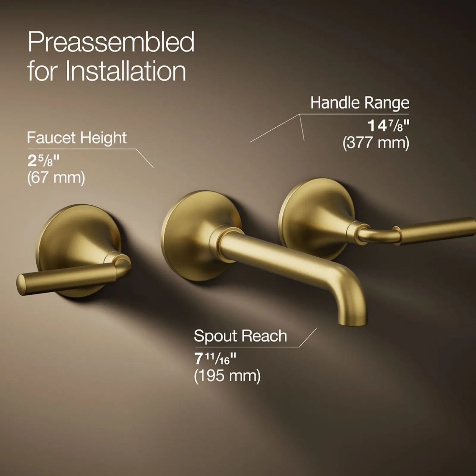 Wall-mount bathroom sink faucet trim, 1.2 gpm^Kohler Best