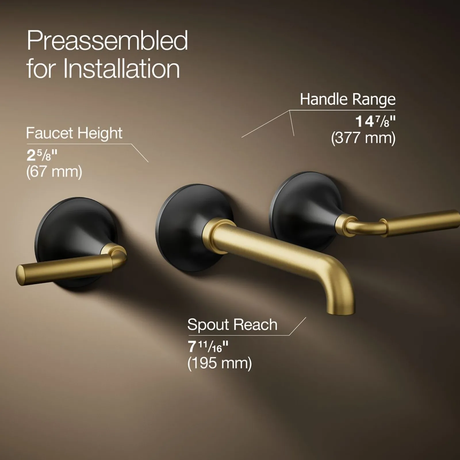 Wall-mount bathroom sink faucet trim, 1.2 gpm^Kohler Best