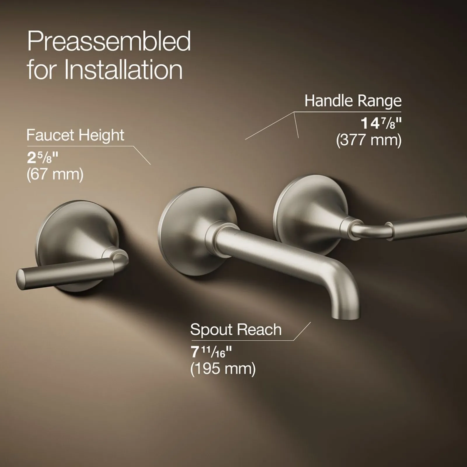 Wall-mount bathroom sink faucet trim, 1.2 gpm^Kohler Best
