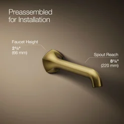 Wall-mount bathroom sink faucet spout with Straight design, 1.2 gpm^Kohler Clearance