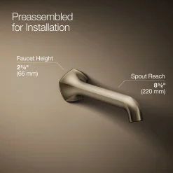 Wall-mount bathroom sink faucet spout with Straight design, 1.2 gpm^Kohler Clearance
