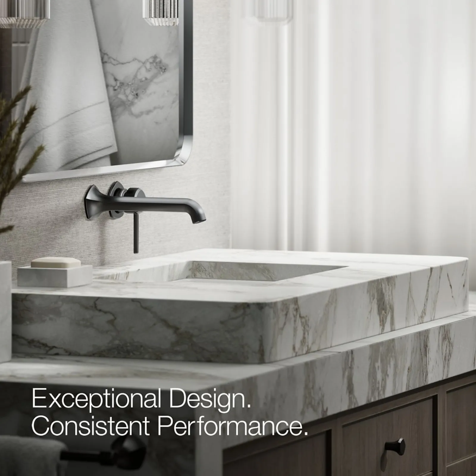 Wall-mount bathroom sink faucet spout with Straight design, 1.2 gpm^Kohler Clearance