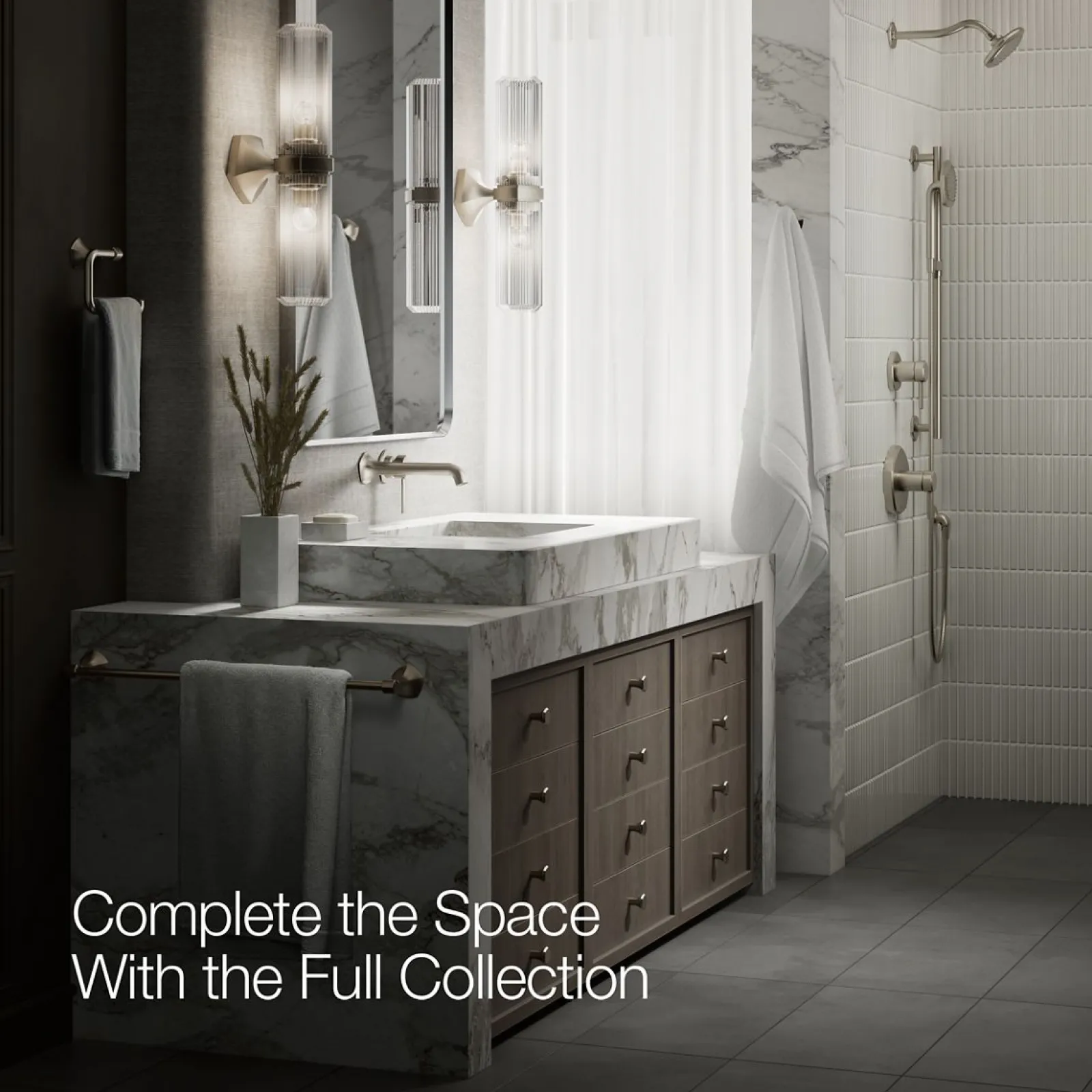 Wall-mount bathroom sink faucet spout with Straight design, 1.2 gpm^Kohler Clearance