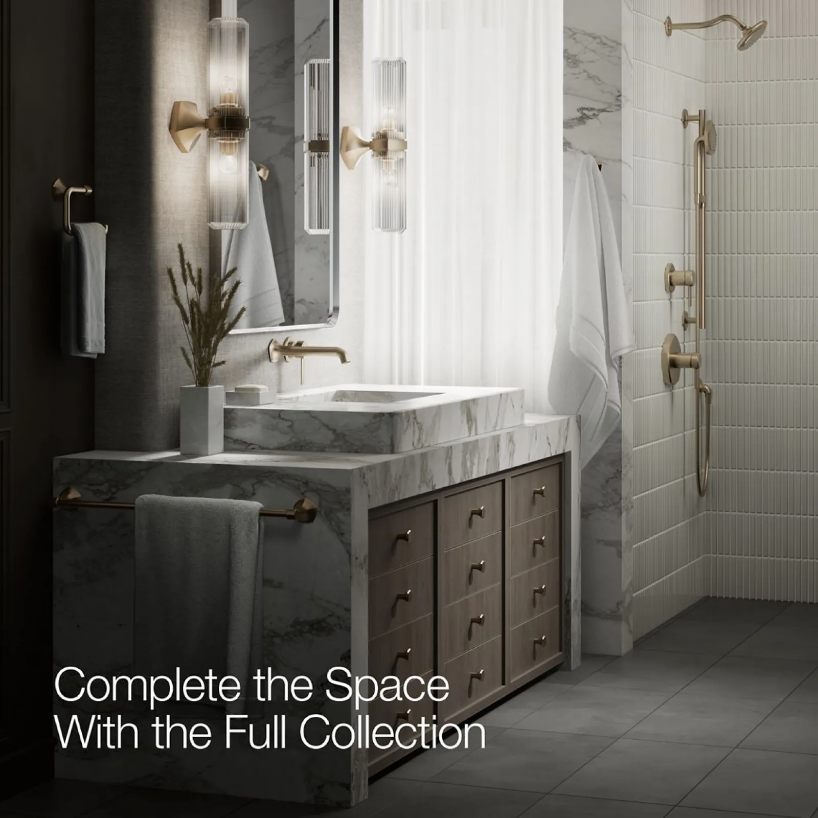 Wall-mount bathroom sink faucet spout with Straight design, 1.2 gpm^Kohler Clearance