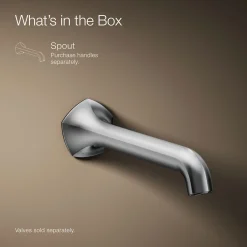 Wall-mount bathroom sink faucet spout with Straight design, 1.2 gpm^Kohler Clearance