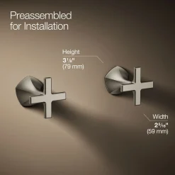 Wall-mount bathroom sink faucet Cross handle trim, 1.2 gpm^Kohler Online