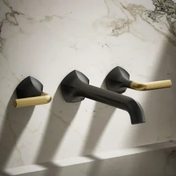 Wall-mount bathroom sink faucet Lever handle trim, 1.2 gpm^Kohler Hot